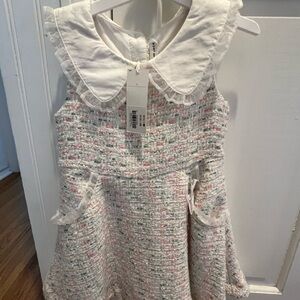 Janie and Jack Multicolored A-Line Dress with Peter Pan Collar